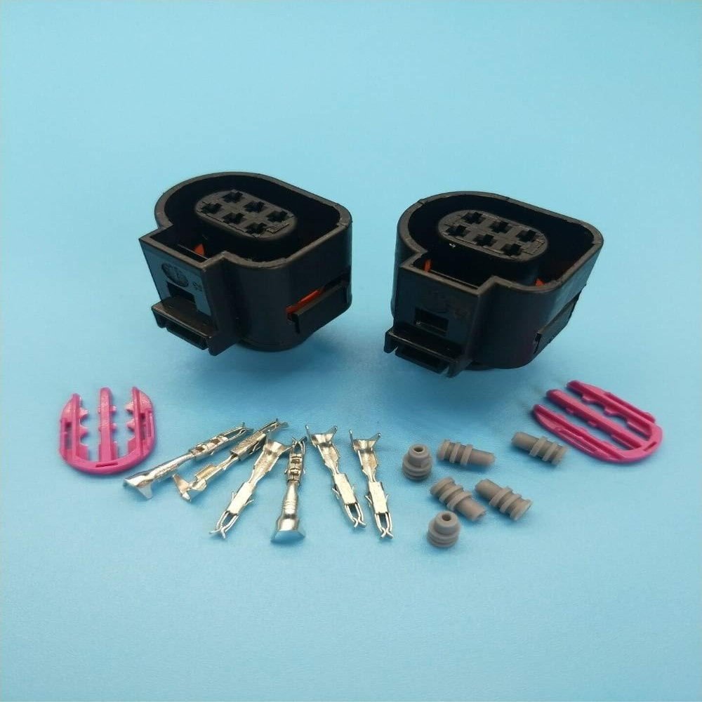 Davitu Cables, Adapters & Sockets - 5/10/20/50/100 pcs 6Pin PLUG 1J0973713 CONNECTOR case 000979132E Wiper Washer Fluid Pump Pigtail Wiring Plug Connector - (Color Name: 100)