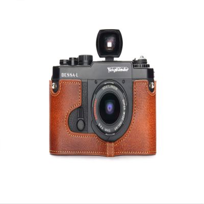 BolinUS Voigtlander Bessa-R Bessa-L Real Leather Half Camera Case with Hand Strap (LavaBrown)