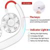 USB Neck Hanging Fan Personal Hands-Free Fan Neckband Fan - Rechargeable 2000mAh/Colorful LED/3 Speeds/360 Degree Headphone Design for Home, Sport, Camping, Beach, Travel, Office - White view 4