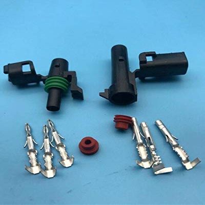 Davitu Cables, Adapters & Sockets - 2pcs male female Weather Tight Pack connector Kit 1/2/3/4/6 pins wire seals for wire size(12-16AWG) forDelphi - (Color Name: 1p)