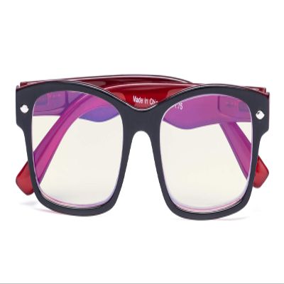 CessBlu Blue Light Filter Eyeglasses Readers,Anti Blue Rays,UV Protection,Computer Reading Glasses for Men Women(Black-Red) +3.5