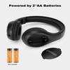 ZOOFEED Portable Personal FM Radio Headphones with Best Reception, Wireless Headset FM Radio Ear Muffs for Walking, Jogging Powered by 2 AA Batteries(Not Included) -Black view 4