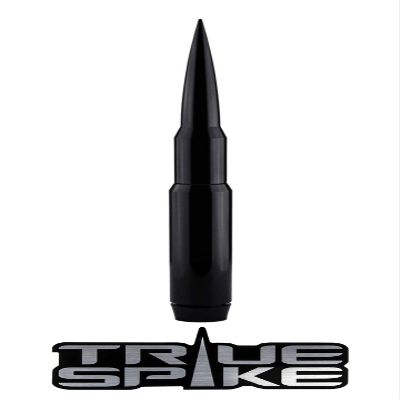 TRUE SPIKE 9 inch BLACK PENETRATOR FAT BULLET ANTENNA with ANTI-THEFT + COPPER COIL in Heavy Gauge CNC Machined Billet Aluminum Short Compatible with Nissan Titan