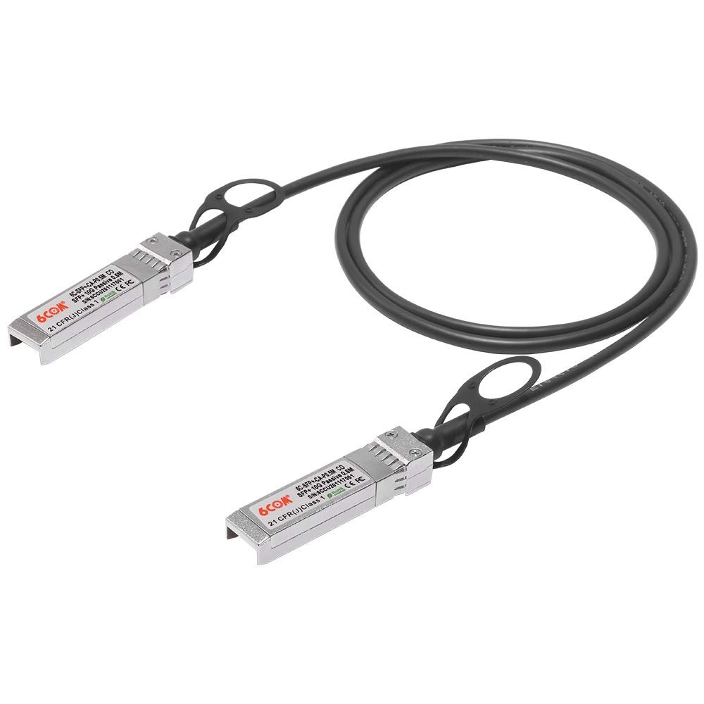 6COM 10G SFP+ DAC Cable, 0.5 M (1.6ft) Passive Twinax Cable, Direct Attach Copper, SFP+ to SFP+, 10GBASE-CU Cable for Cisco, Ubiquiti, D-Link, Supermicro, Netgear, Mikrotik, 0.5 Meter