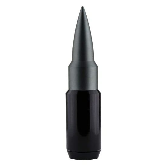 TRUE SPIKE 9 inch Black Gunmetal TIP PENETRATOR Fat Bullet Antenna with Anti-Theft + Copper Coil in Heavy Gauge CNC Machined Billet Aluminum Short Compatible with Ford Ranger