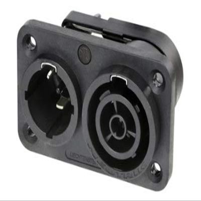 NEUTRIK NAC3PX-TOP MAINS CHASSIS IN-OUTLET CBC TOP; PRODUCT RANGE:POWERCON TRUE1 SERIES; GENDER:PLUG, RECEPTACLE; VOLTAGE RATING:250VAC; CURRENT RATING:20A; CONNECTOR MOUNTING:PANEL MOUNT; CONTACT TER