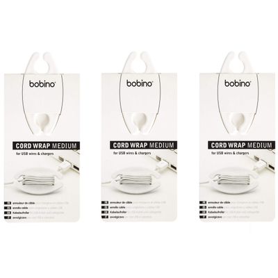 Bobino Cord Wrap : Medium/White Value Pack of 3