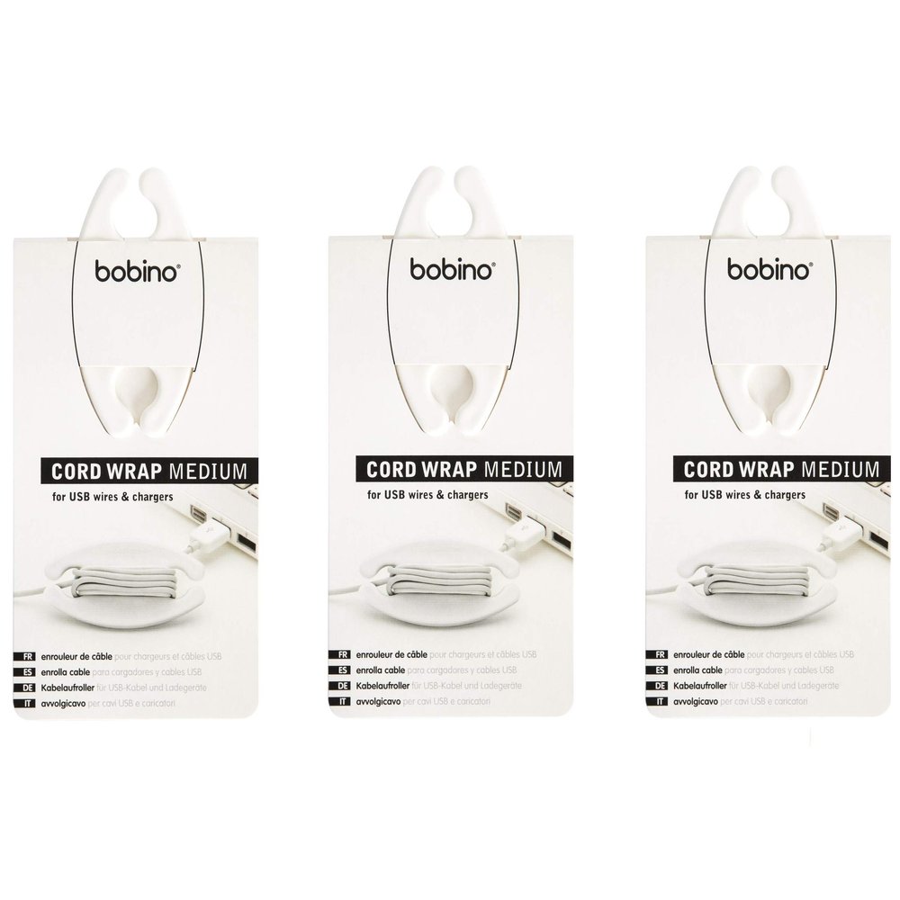 Bobino Cord Wrap : Medium/White Value Pack of 3