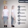 BP TRENDZ Rain Ponchos for Adults 2 Packs, Reusable Rain Jacket Men and Women, Waterproof with Drawstring Hood, Portable Emergency Rain Poncho for Adults  White view 4