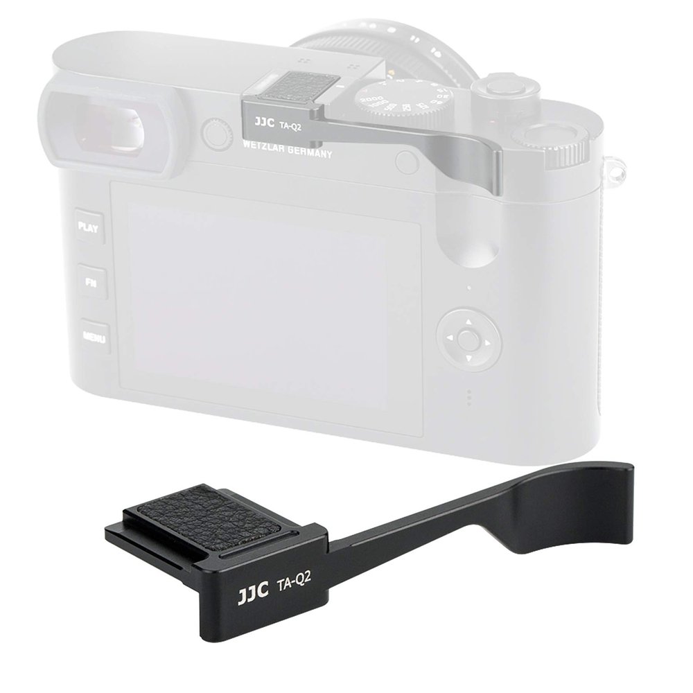 JJC TA-Q2 Thumbs Up Grip for Leica Q2 Camera, Leica Q2 Thumb Grip, Made of Premium Anodized Aluminium Alloy, Silicone Pad, Hot Shoe Grip for Leica Q2, Weight 5G, Size 62x126x212.9mm
