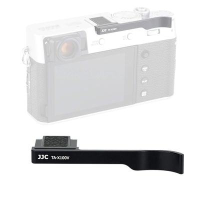 JJC TA-X100V Black Thumbs Up Grip for Fuji X100V Camera, Hot Shoe Thumb Grip Comaptible with Fujifilm X100V X100F X-E3, Made of Premium Anodized Aluminium Alloy, Weight 6G, Size 66.128.39mm