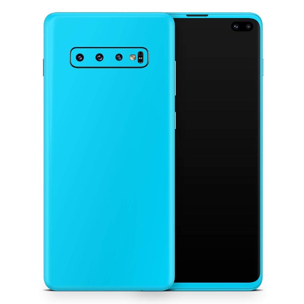 DesignSkinz Solid Turquoise Blue | Protective Vinyl Decal Wrap Skin Cover Compatible with The Samsung Galaxy S20 Plus (Full-Body, Screen Trim & Back Glass Skin)