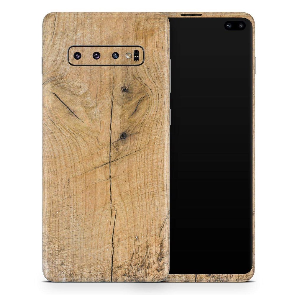 DesignSkinz Raw Wood Planks V5 | Protective Vinyl Decal Wrap Skin Cover Compatible with The Samsung Galaxy S20 Plus (Full-Body, Screen Trim & Back Glass Skin)