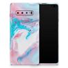 DesignSkinz Marbleized Teal and Pink V2 | Protective Vinyl Decal Wrap Skin Cover Compatible with The Samsung Galaxy S20 Plus (Full-Body, Screen Trim & Back Glass Skin) view 1