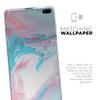 DesignSkinz Marbleized Teal and Pink V2 | Protective Vinyl Decal Wrap Skin Cover Compatible with The Samsung Galaxy S20 Plus (Full-Body, Screen Trim & Back Glass Skin) view 2