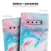 DesignSkinz Marbleized Teal and Pink V2 | Protective Vinyl Decal Wrap Skin Cover Compatible with The Samsung Galaxy S20 Plus (Full-Body, Screen Trim & Back Glass Skin) view 4