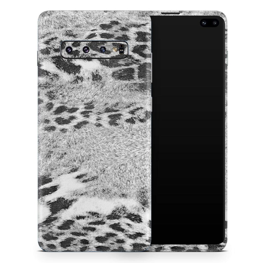 DesignSkinz White and Black Real Leopard Print | Protective Vinyl Decal Wrap Skin Cover Compatible with The Samsung Galaxy S20 Plus (Full-Body, Screen Trim & Back Glass Skin)
