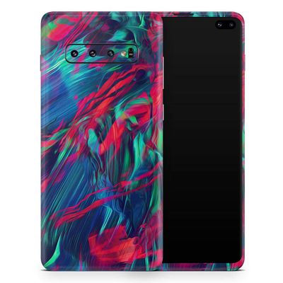 DesignSkinz Liquid Abstract Paint Remix V4 | Protective Vinyl Decal Wrap Skin Cover Compatible with The Samsung Galaxy S20 Plus (Full-Body, Screen Trim & Back Glass Skin)