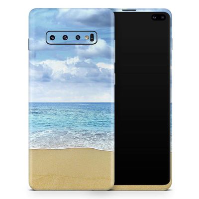 DesignSkinz Calm Blue Sky and Sea Shore | Protective Vinyl Decal Wrap Skin Cover Compatible with The Samsung Galaxy Note 10 Plus (Full-Body, Screen Trim & Back Glass Skin)