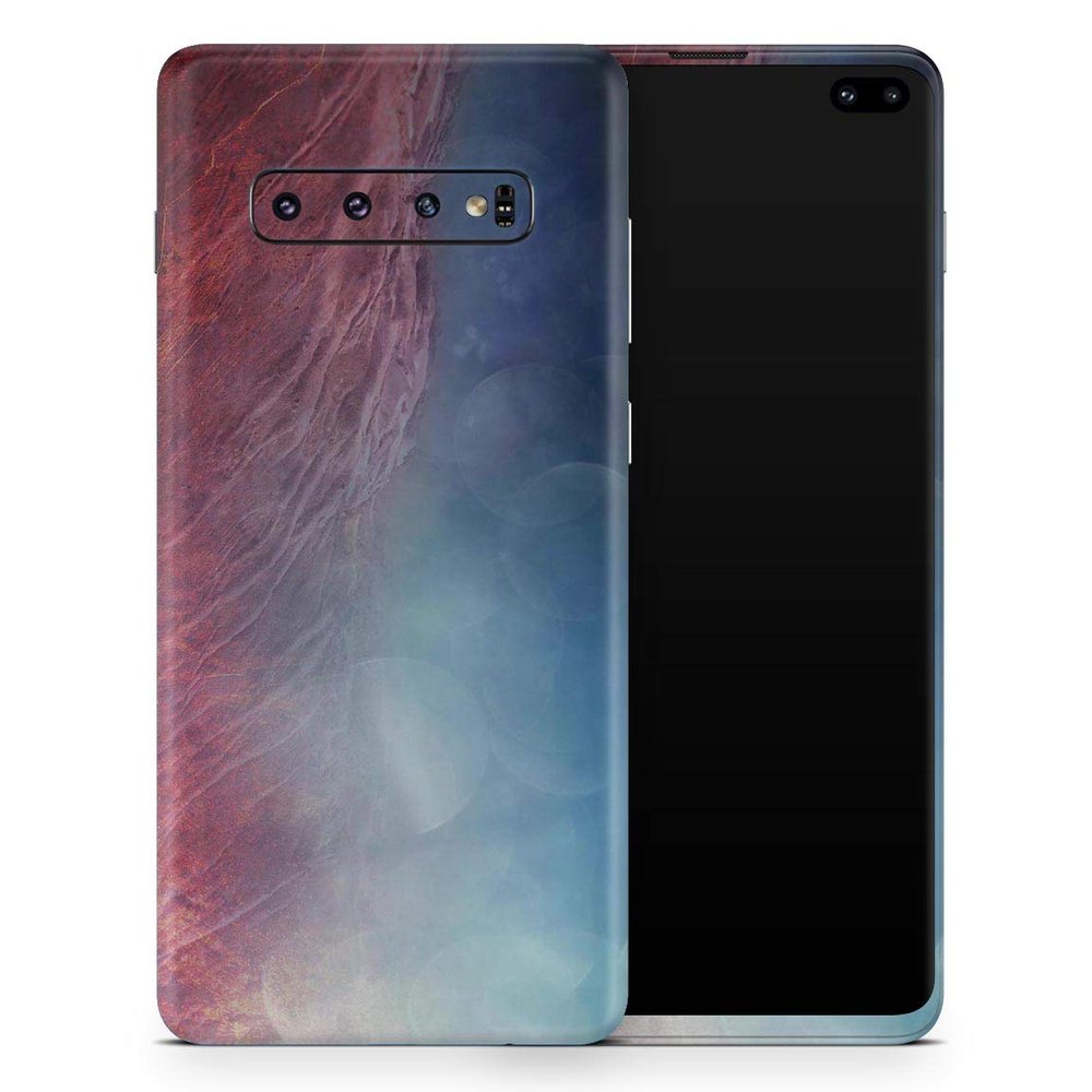 DesignSkinz Abstract Fire & Ice V10 | Protective Vinyl Decal Wrap Skin Cover Compatible with The Samsung Galaxy S10 Plus (Full-Body, Screen Trim & Back Glass Skin)