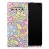 DesignSkinz Vibrant Color Floral Pattern | Protective Vinyl Decal Wrap Skin Cover Compatible with The Samsung Galaxy S10e (Full-Body, Screen Trim & Back Glass Skin) view 1