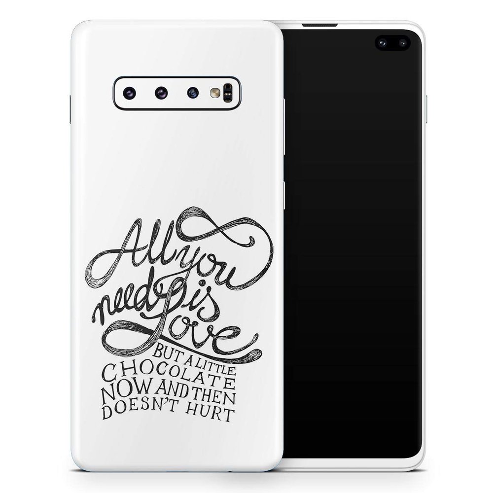 DesignSkinz Love and Chocolate | Protective Vinyl Decal Wrap Skin Cover Compatible with The Samsung Galaxy S10e (Full-Body, Screen Trim & Back Glass Skin)