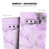DesignSkinz Purple Marble & Digital Silver Foil V4 | Protective Vinyl Decal Wrap Skin Cover Compatible with The Samsung Galaxy S9 Plus (Full-Body, Screen Trim & Back Glass Skin) view 4
