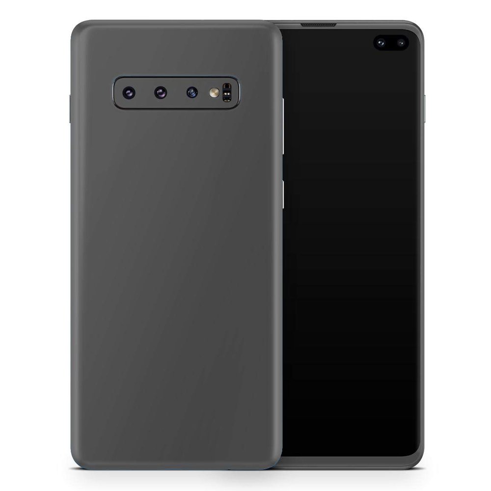 DesignSkinz Solid Dark Gray | Protective Vinyl Decal Wrap Skin Cover Compatible with The Samsung Galaxy S10 Plus (Full-Body, Screen Trim & Back Glass Skin)