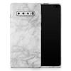 DesignSkinz White Scratched Marble | Protective Vinyl Decal Wrap Skin Cover Compatible with The Samsung Galaxy S10e (Full-Body, Screen Trim & Back Glass Skin) view 1