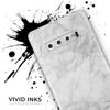 DesignSkinz White Scratched Marble | Protective Vinyl Decal Wrap Skin Cover Compatible with The Samsung Galaxy S10e (Full-Body, Screen Trim & Back Glass Skin) view 3