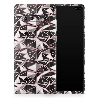 DesignSkinz Karamfila Marble & Rose Gold v1 | Protective Vinyl Decal Wrap Skin Cover Compatible with The Samsung Galaxy S9 Plus (Full-Body, Screen Trim & Back Glass Skin)