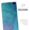 DesignSkinz Marbleized Ocean Blue | Protective Vinyl Decal Wrap Skin Cover Compatible with The Samsung Galaxy S9 Plus (Full-Body, Screen Trim & Back Glass Skin) view 2