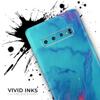 DesignSkinz Marbleized Ocean Blue | Protective Vinyl Decal Wrap Skin Cover Compatible with The Samsung Galaxy S9 Plus (Full-Body, Screen Trim & Back Glass Skin) view 3