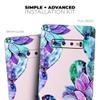 DesignSkinz Watercolor Cactus Succulent Bloom V15 | Protective Vinyl Decal Wrap Skin Cover Compatible with The Samsung Galaxy S9 (Full-Body, Screen Trim & Back Glass Skin) view 4