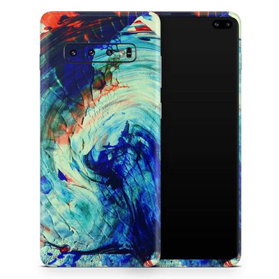 DesignSkinz Liquid Abstract Paint Remix V93 | Protective Vinyl Decal Wrap Skin Cover Compatible with The Samsung Galaxy S9 (Full-Body, Screen Trim & Back Glass Skin)