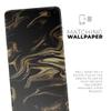 DesignSkinz Black & Gold Marble Swirl V7 | Protective Vinyl Decal Wrap Skin Cover Compatible with The Samsung Galaxy S10 Plus (Full-Body, Screen Trim & Back Glass Skin) view 2