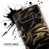 DesignSkinz Black & Gold Marble Swirl V7 | Protective Vinyl Decal Wrap Skin Cover Compatible with The Samsung Galaxy S10 Plus (Full-Body, Screen Trim & Back Glass Skin) view 3