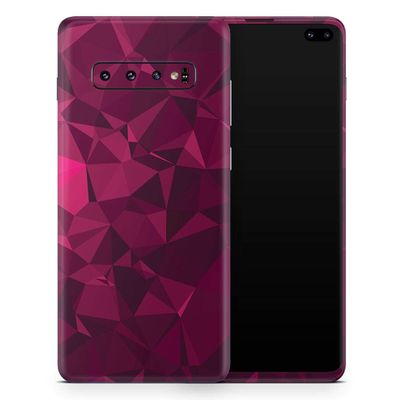 DesignSkinz Pink and Red Geometric Triangles | Protective Vinyl Decal Wrap Skin Cover Compatible with The Samsung Galaxy Note 10 LITE (Full-Body, Screen Trim & Back Glass Skin)