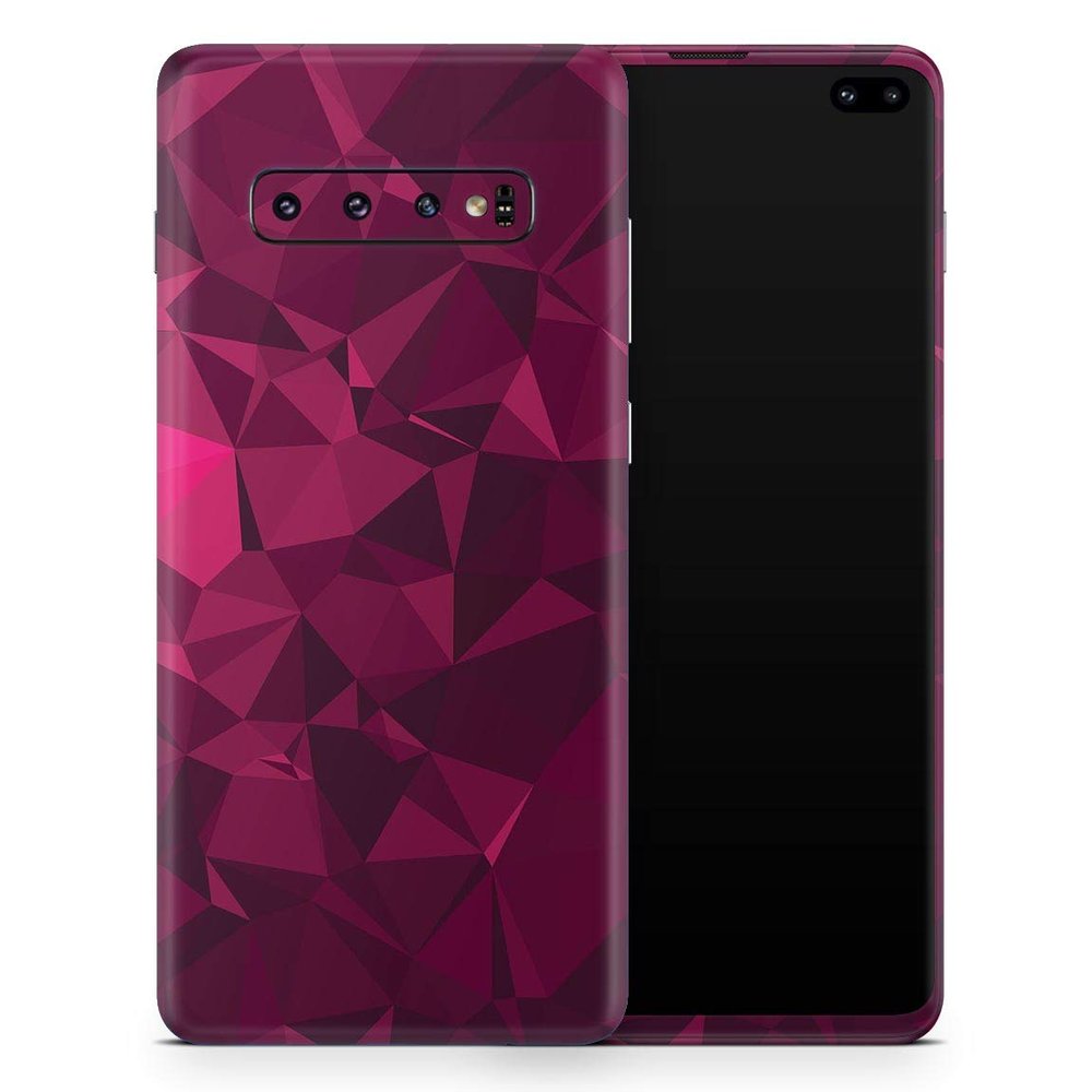 DesignSkinz Pink and Red Geometric Triangles | Protective Vinyl Decal Wrap Skin Cover Compatible with The Samsung Galaxy Note 10 LITE (Full-Body, Screen Trim & Back Glass Skin)