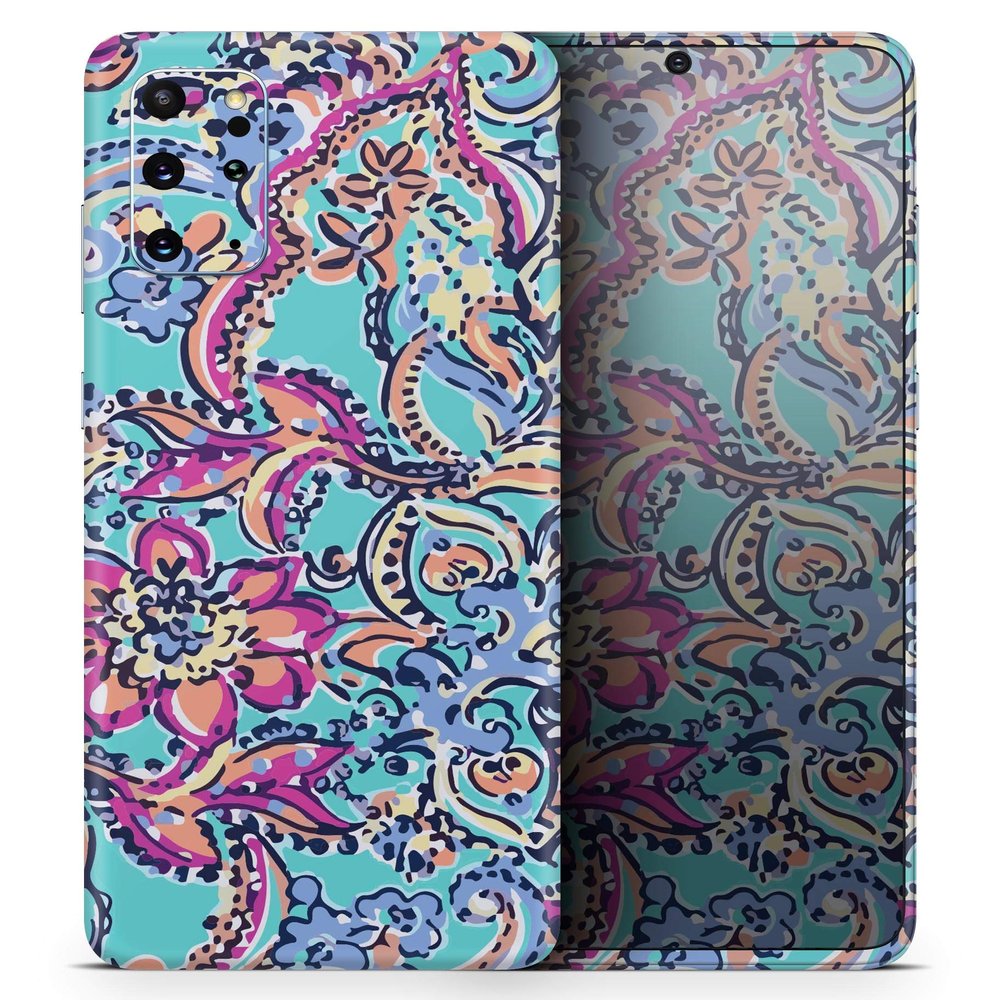DesignSkinz Bright Watercolor Floral | Protective Vinyl Decal Wrap Skin Cover Compatible with The Samsung Galaxy Note 8 (Full-Body, Screen Trim & Back Glass Skin)
