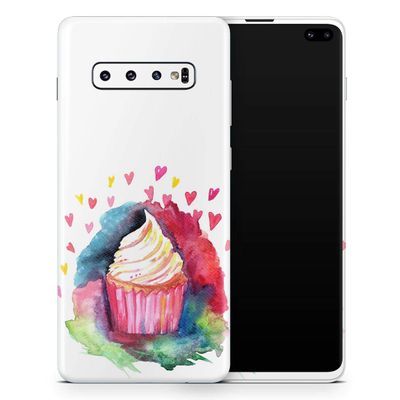 DesignSkinz Love, Cupcakes, and Watercolor | Protective Vinyl Decal Wrap Skin Cover Compatible with The Samsung Galaxy Note 8 (Full-Body, Screen Trim & Back Glass Skin)