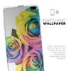 DesignSkinz Rainbow Dyed Roses | Protective Vinyl Decal Wrap Skin Cover Compatible with The Samsung Galaxy S10 (Full-Body, Screen Trim & Back Glass Skin) view 2