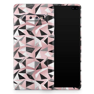 DesignSkinz Karamfila Marble & Rose Gold v13 | Protective Vinyl Decal Wrap Skin Cover Compatible with The Samsung Galaxy S10e (Full-Body, Screen Trim & Back Glass Skin)