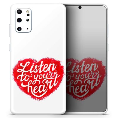 DesignSkinz Listen to Your Heart | Protective Vinyl Decal Wrap Skin Cover Compatible with The Samsung Galaxy S20 (Full-Body, Screen Trim & Back Glass Skin)