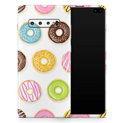 DesignSkinz Yummy Colored Donuts | Protective Vinyl Decal Wrap Skin Cover Compatible with The Samsung Galaxy Note 10 Plus (Full-Body, Screen Trim & Back Glass Skin)