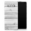 DesignSkinz White & Gray Wood Planks | Protective Vinyl Decal Wrap Skin Cover Compatible with The Samsung Galaxy S10 Plus (Full-Body, Screen Trim & Back Glass Skin) view 1