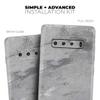 DesignSkinz Dark Silver Marble Swirl V9 | Protective Vinyl Decal Wrap Skin Cover Compatible with The Samsung Galaxy S10 Plus (Full-Body, Screen Trim & Back Glass Skin) view 4