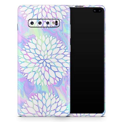 DesignSkinz Iridescent Dahlia v6 | Protective Vinyl Decal Wrap Skin Cover Compatible with The Samsung Galaxy Note 10 Plus (Full-Body, Screen Trim & Back Glass Skin)