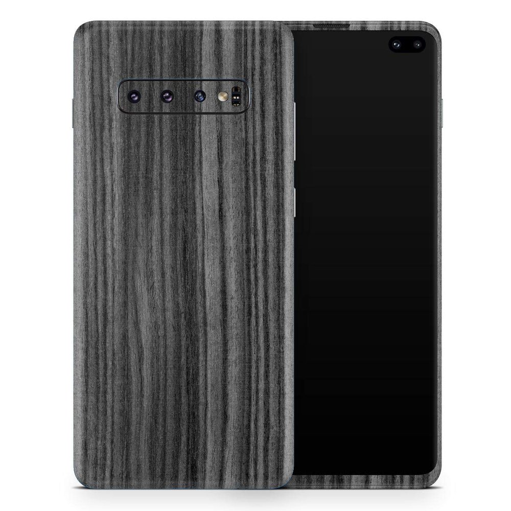 DesignSkinz Dark Ebony Woodgrain | Protective Vinyl Decal Wrap Skin Cover Compatible with The Samsung Galaxy S20 Ultra (Full-Body, Screen Trim & Back Glass Skin)