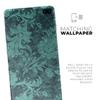 DesignSkinz Green and Teal Floral Velvet v3 | Protective Vinyl Decal Wrap Skin Cover Compatible with The Samsung Galaxy S20 Ultra (Full-Body, Screen Trim & Back Glass Skin) view 2